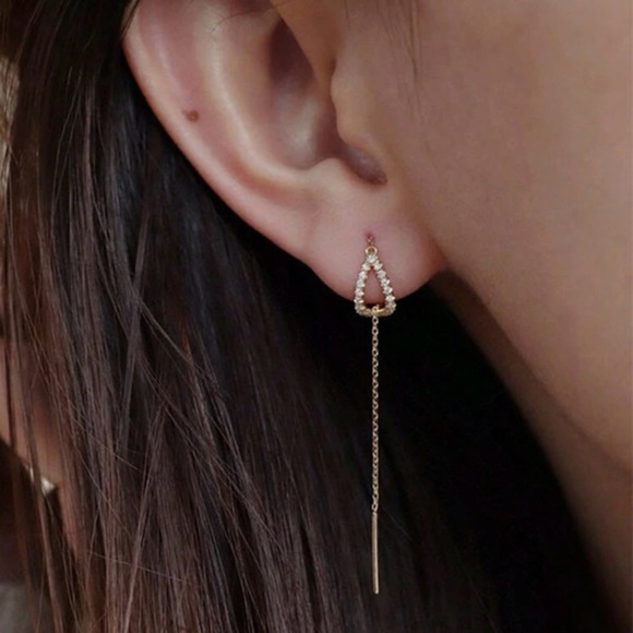 Brass Earring - Long Line Drops main image 1